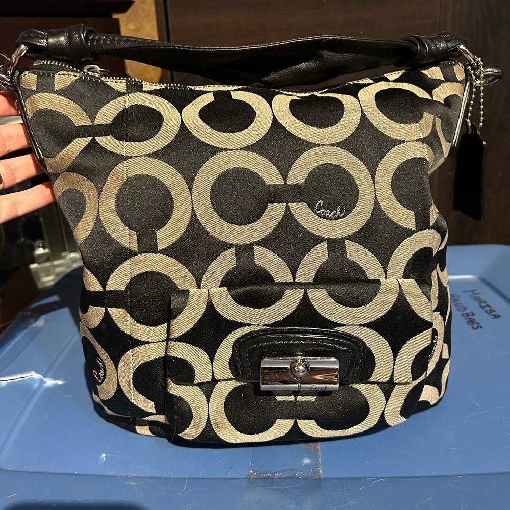Coach Black and Gray Patterned Women's Bag